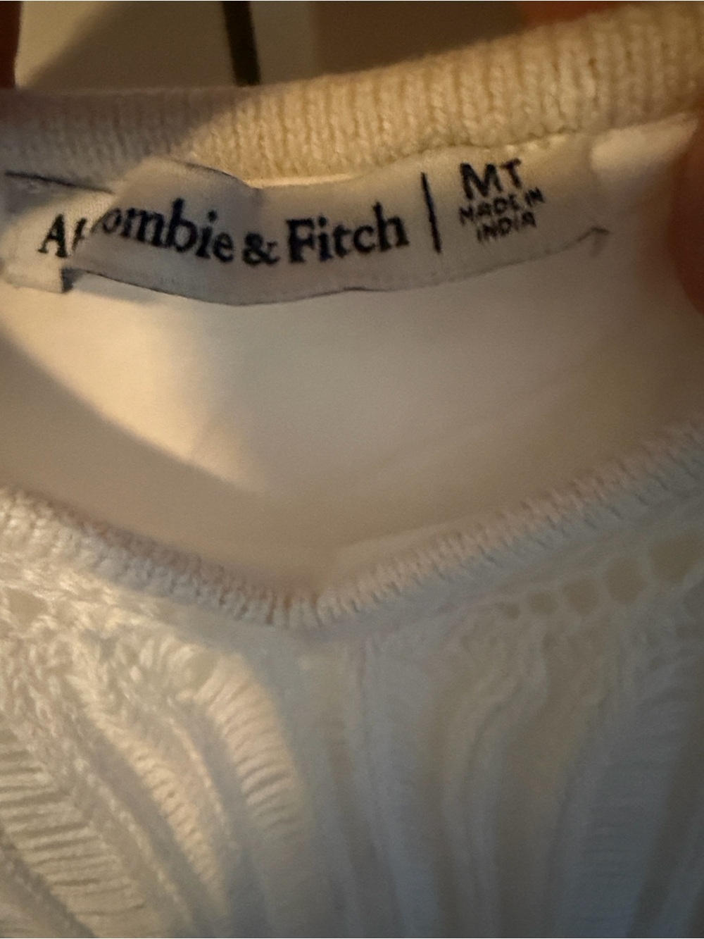 Abercrombie & Fitch White Crochet Maxi Dress with Spaghetti Straps - Picture 6 of 8